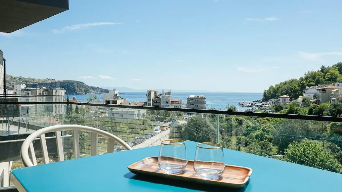 Superb Studio 2Min To Beach With Parking And Sea View Himare Appartement